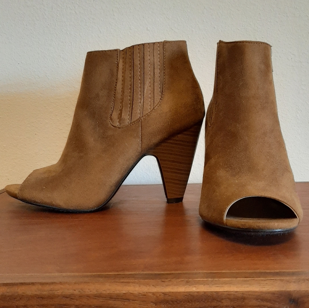 High heel peep toe booties